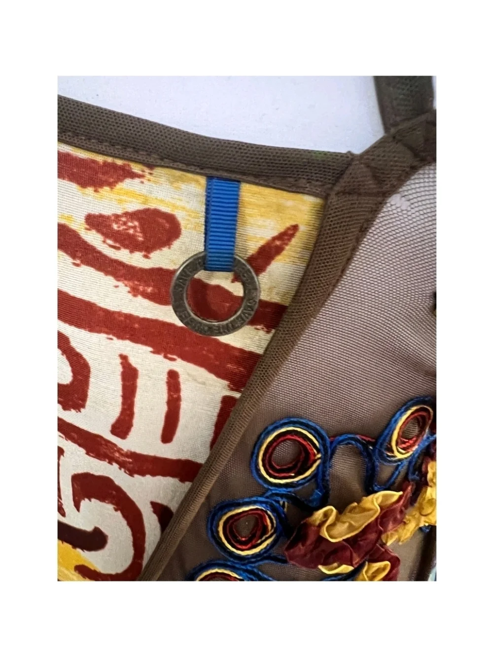 Save the Queen Italy Abstract Mesh Dress Embroidered Sheer Asymmetrical Y2K S - Picture 7 of 16